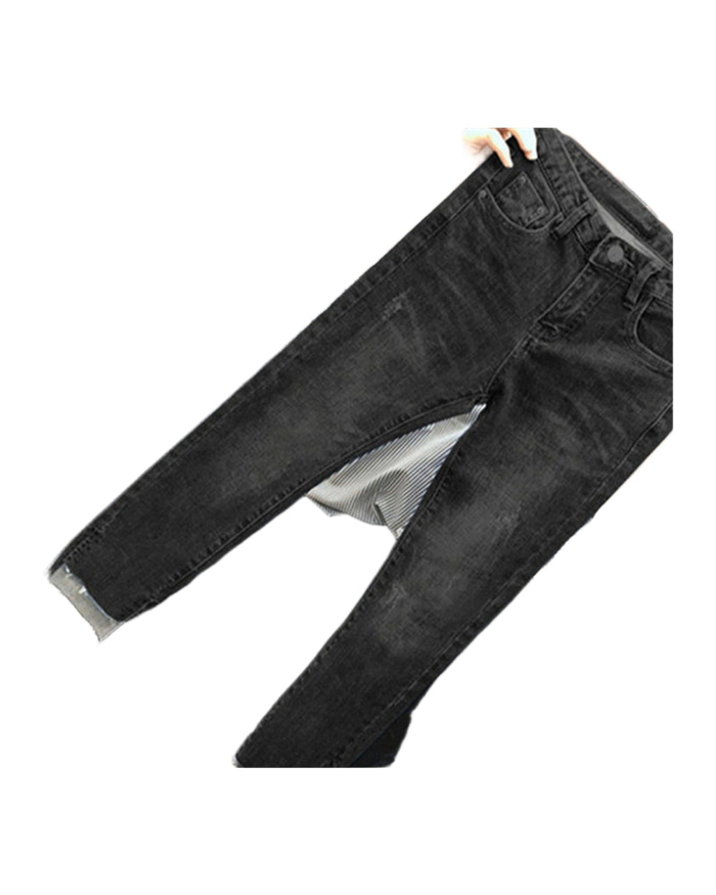 Cropped Jeans High-waist Ripped Pants photo 7