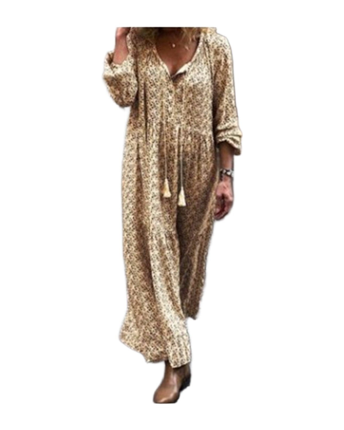 V-neck Print Maxi Dress photo 3