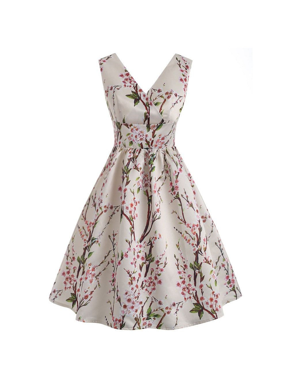 Sleeveless V-neck Dress