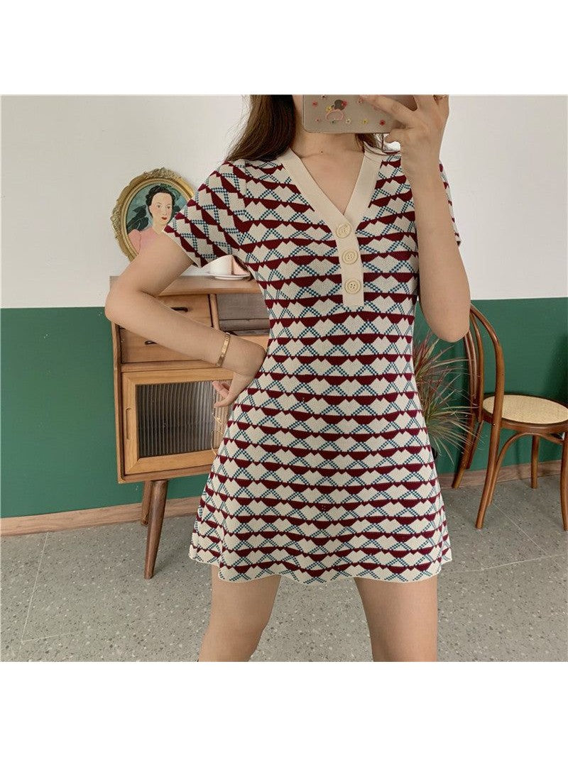 Short Sleeve Knitted Dress