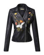 Leather Coats Motorcycle Jacket Black Outerwear Pu photo 1