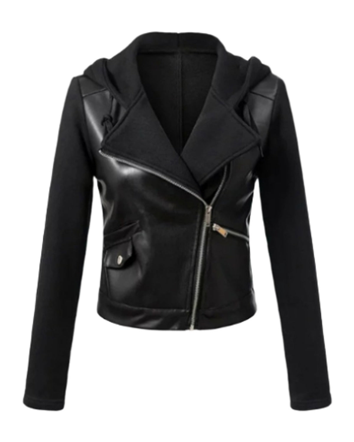 Leather Coats Motorcycle Jacket Black Outerwear Pu photo 3