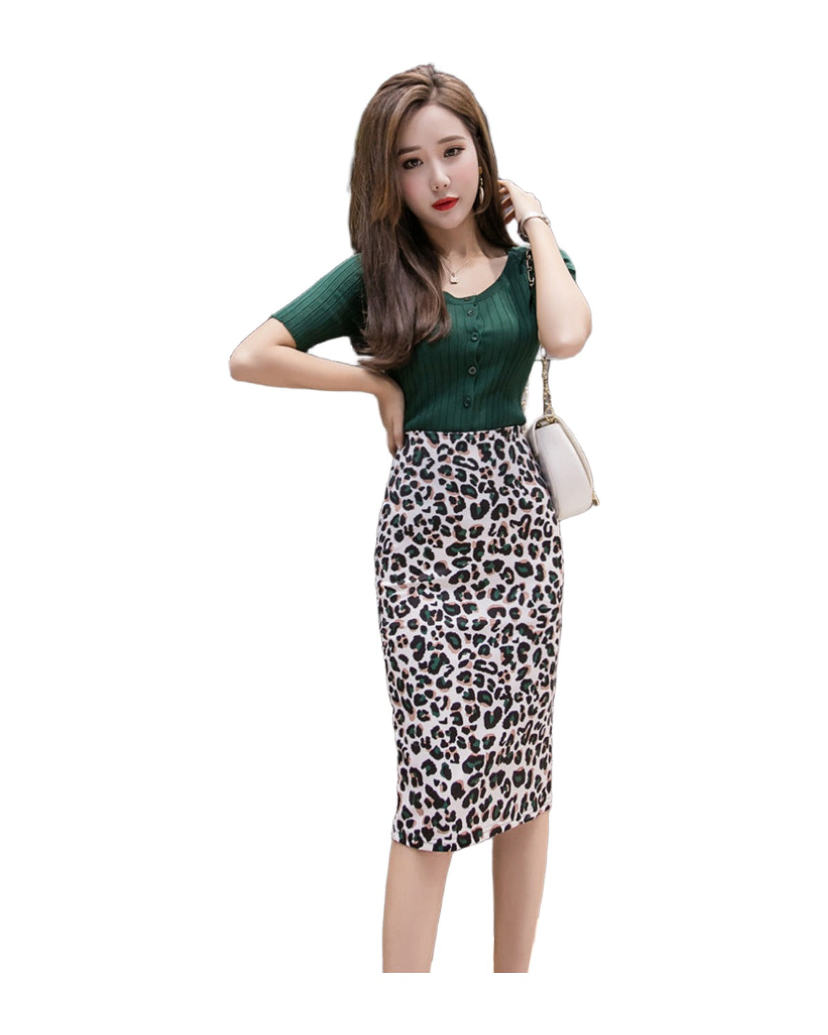 Split Mid-length Bag Hip Skirt Pencil photo 4