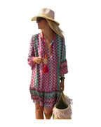 Printed V-neck Dress photo 2