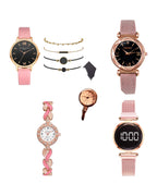 Watch Pu Strap Alloy Quartz Bracelet Set Combination photo 2