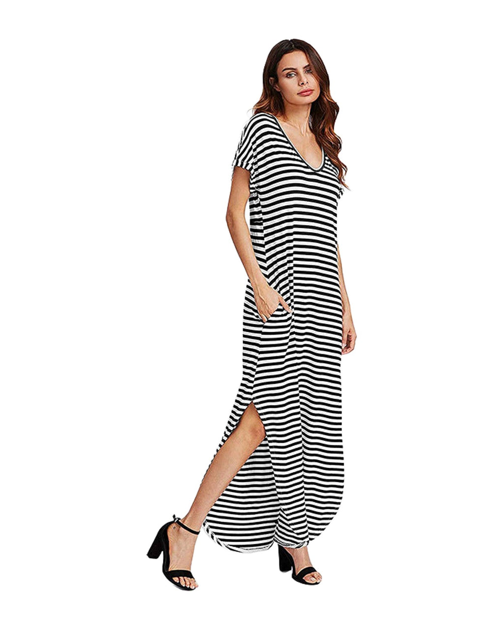 Striped V-neck Dress photo 4