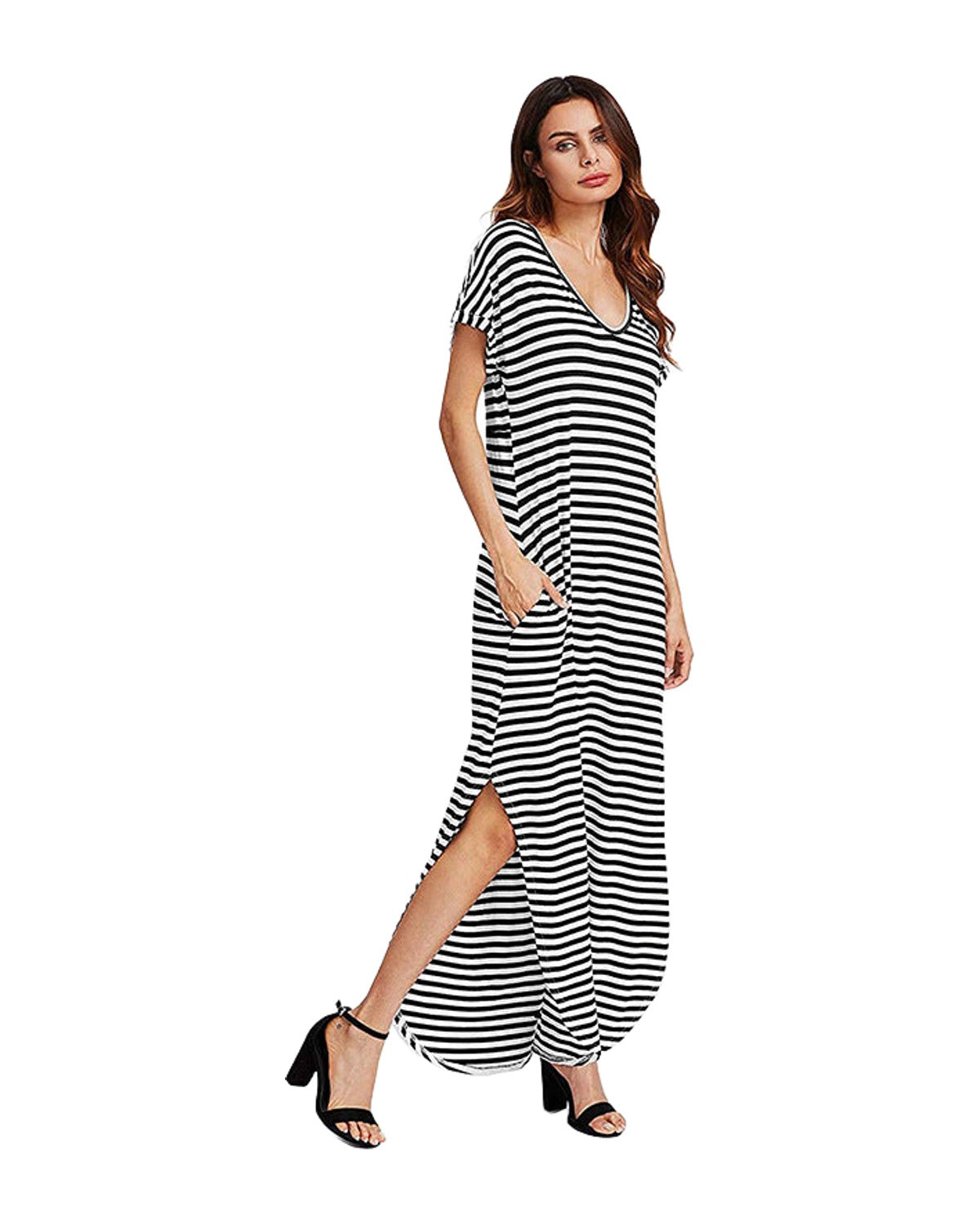 Striped V-neck Dress photo 4