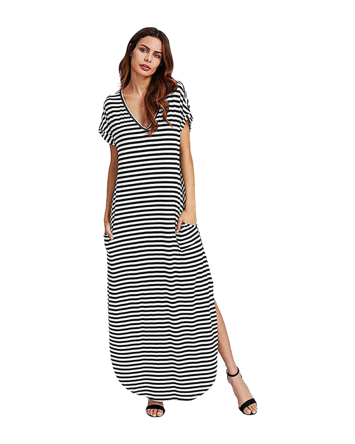 Striped V-neck Dress photo 5