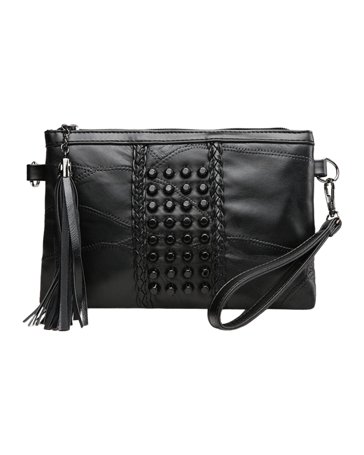 Leather Messenger Fringed Bag photo 4