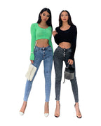 Jeans High Waist Hip Buttocks Pencil Pants photo 4