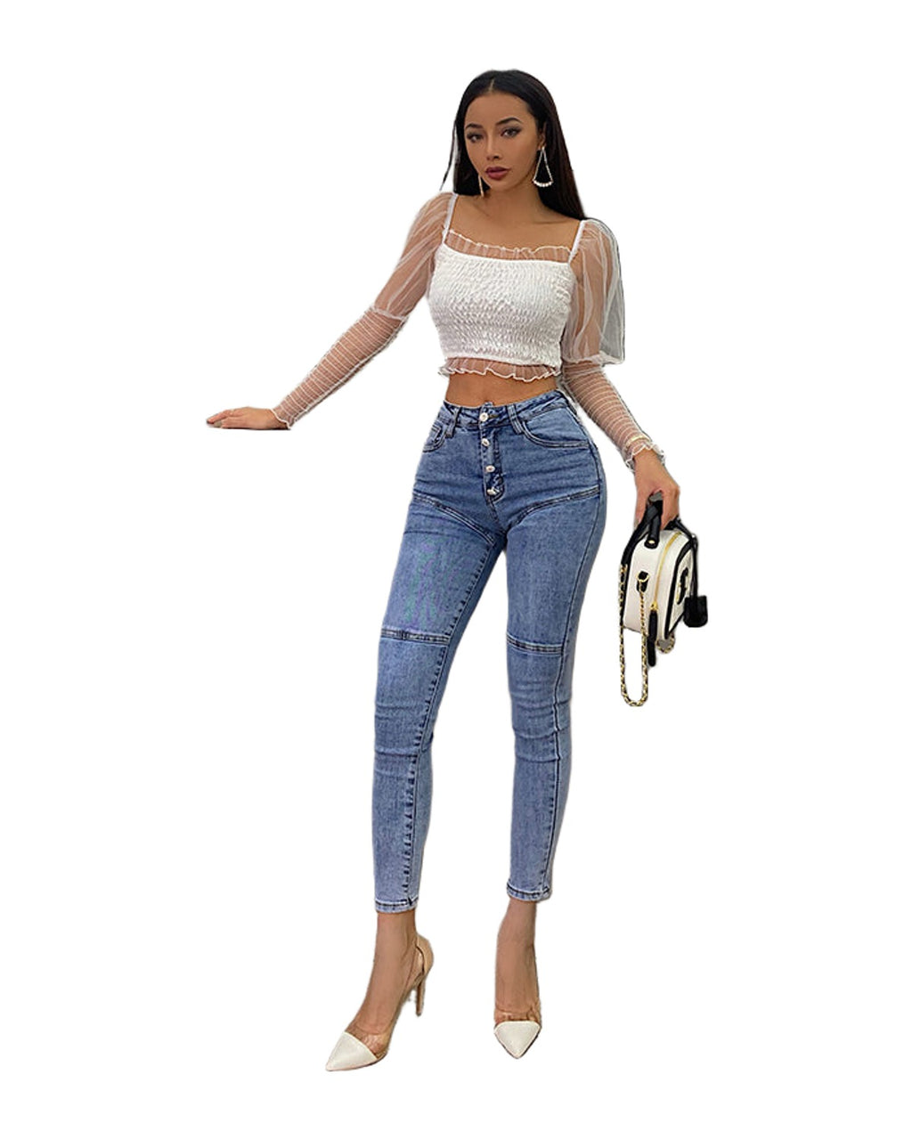 Jeans High Waist Hip Buttocks Pencil Pants photo 7