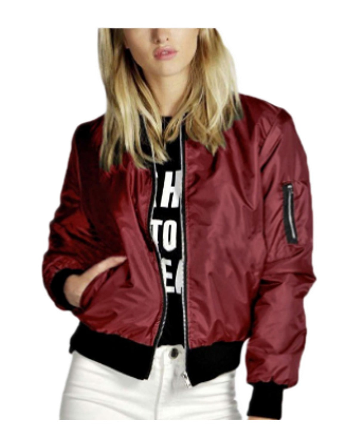 Solid Color Short Vertical Collar Leisure Zipper Jacket photo 7