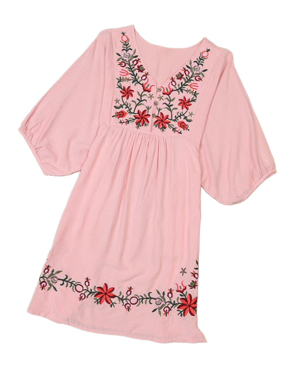Embroidered V-neck Dress photo 1