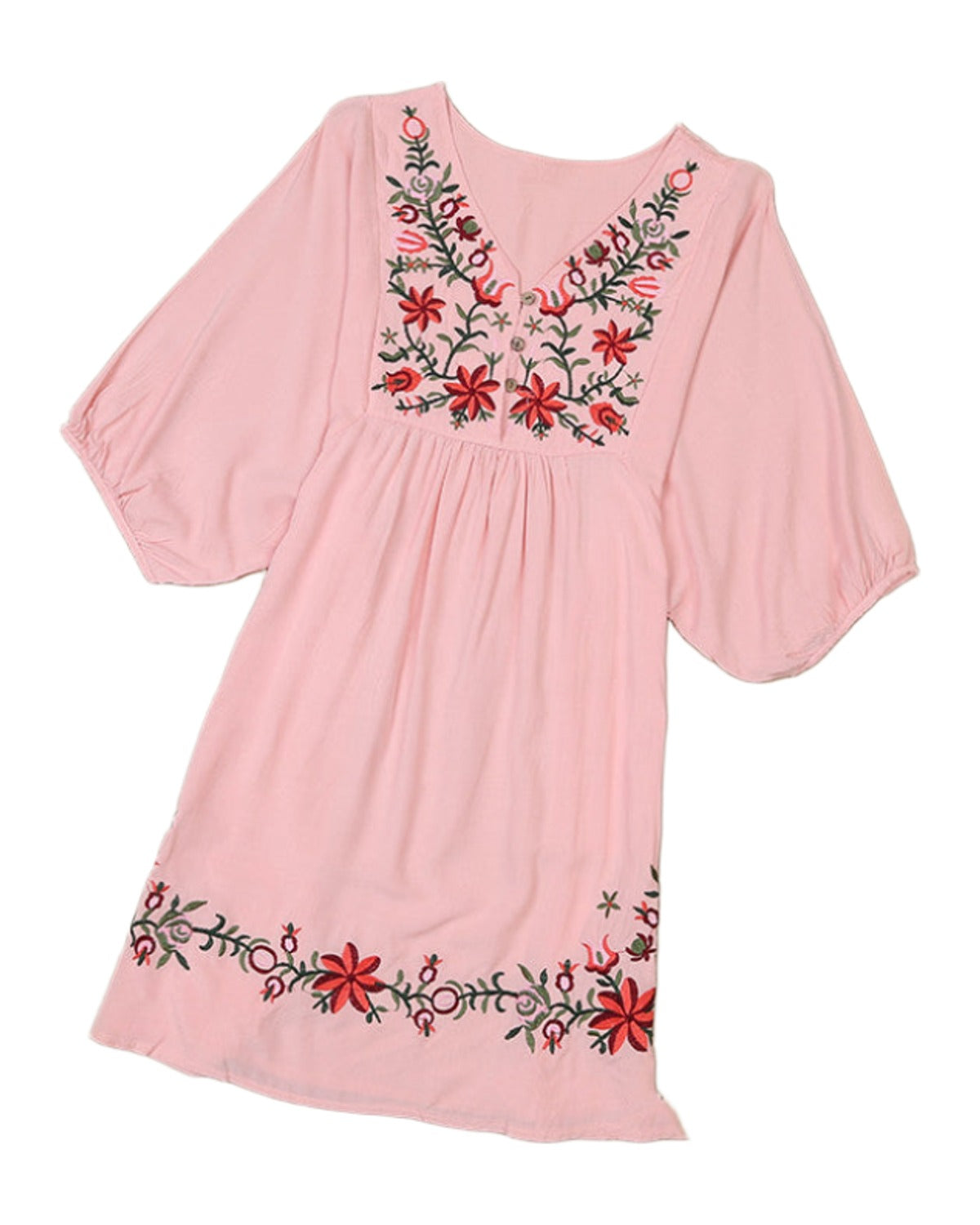 Embroidered V-neck Dress photo 1