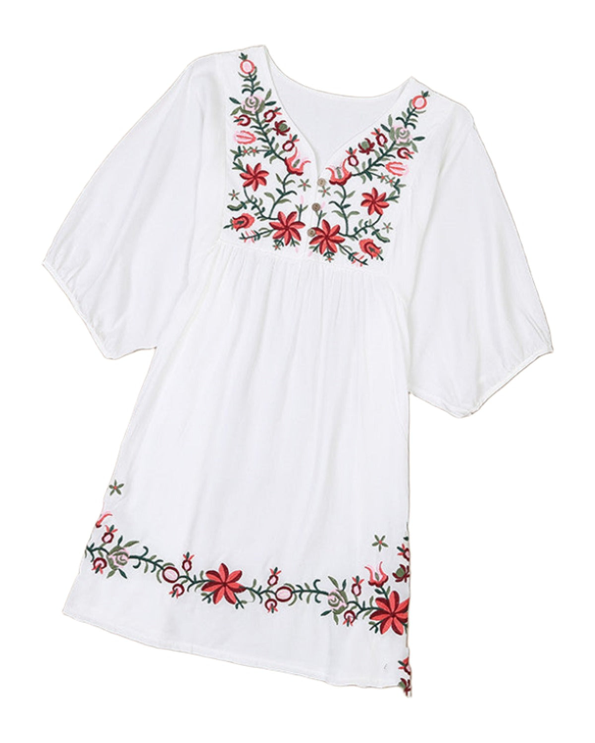 Embroidered V-neck Dress photo 3