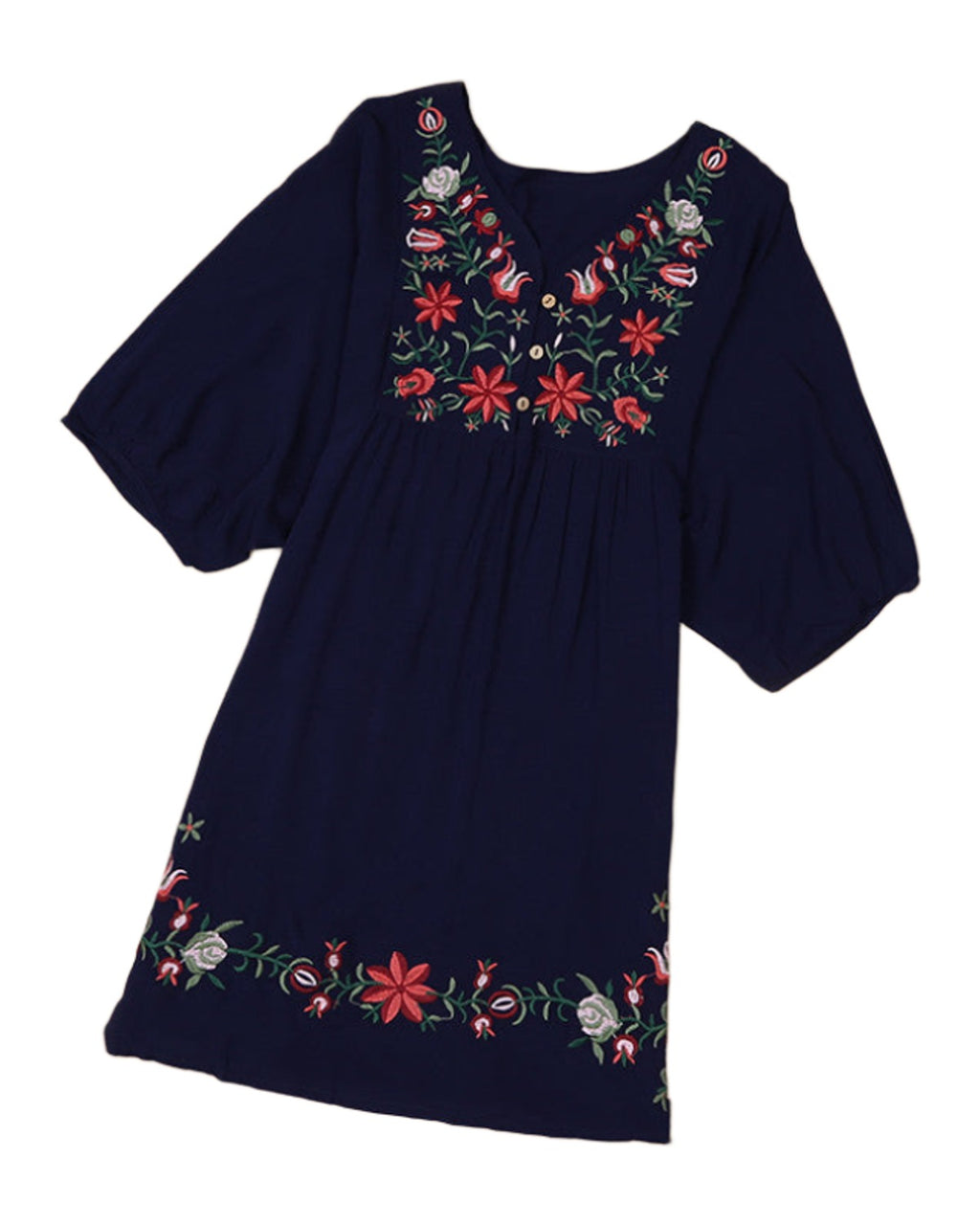 Embroidered V-neck Dress photo 4