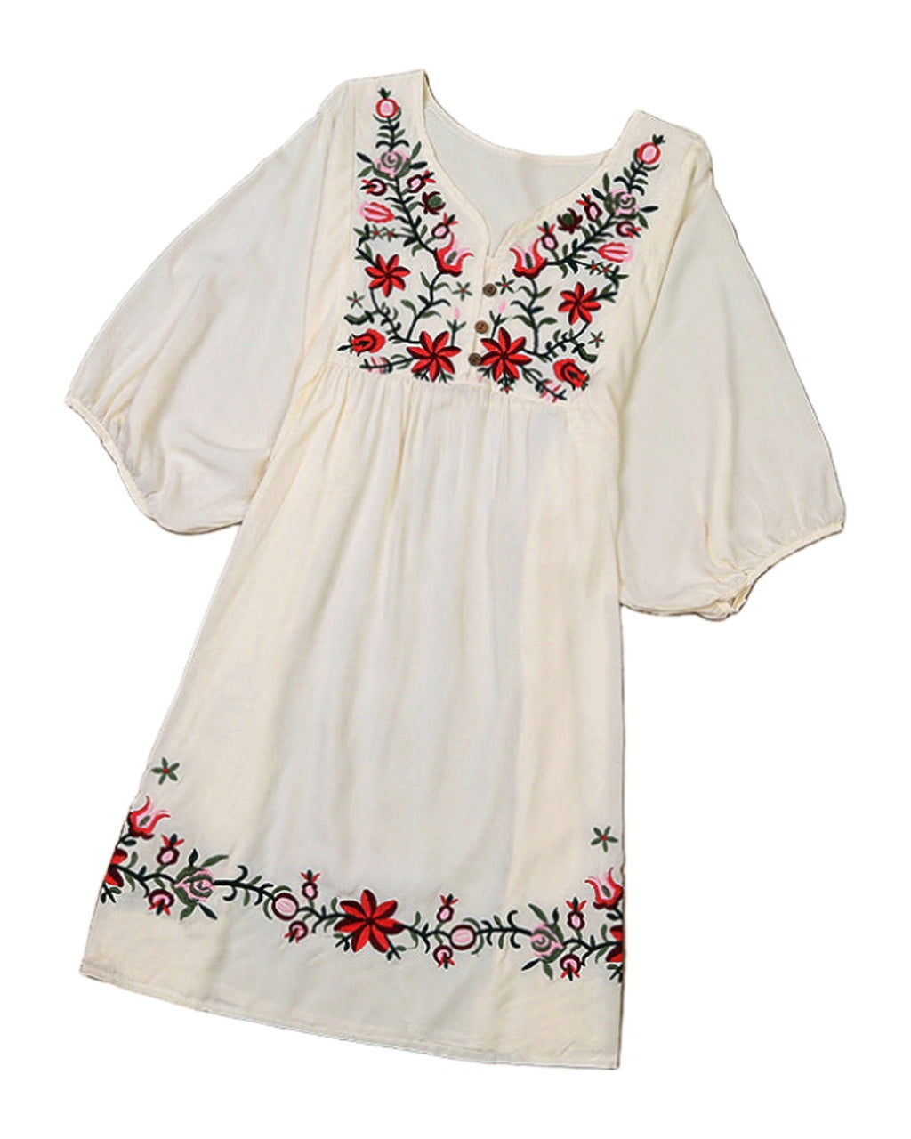 Embroidered V-neck Dress photo 5