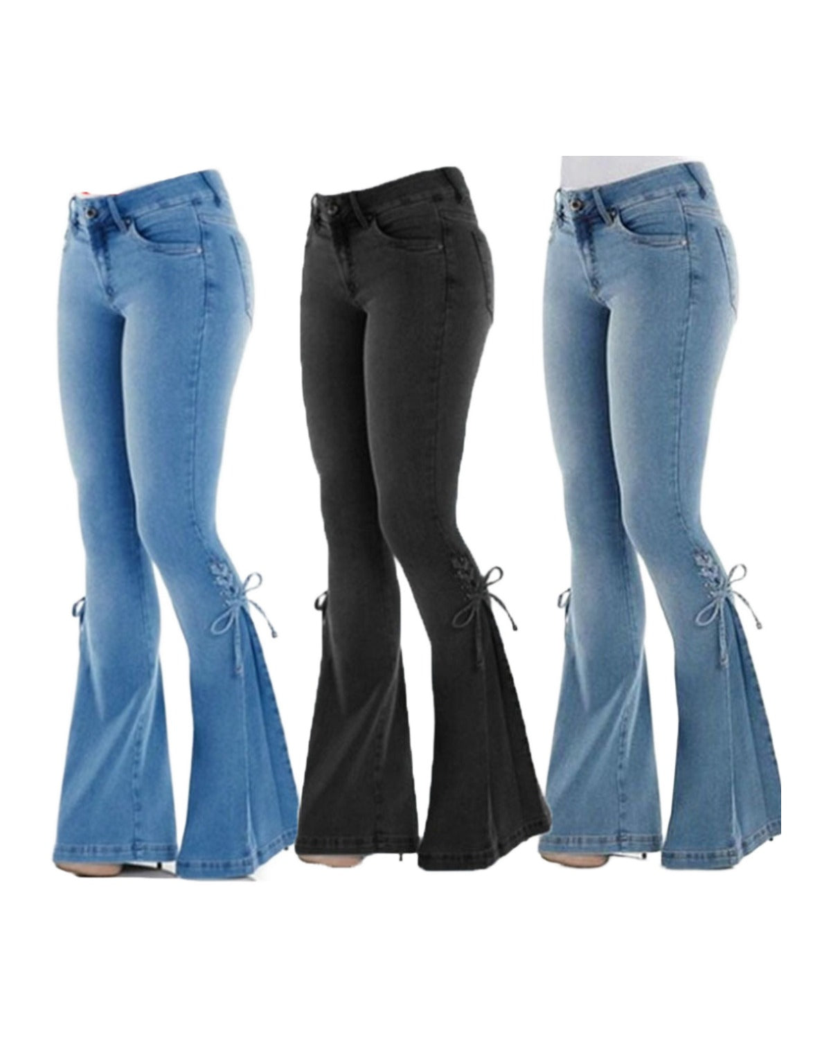 Jeans Mid-waisted Denim Trousers Stretch photo 1