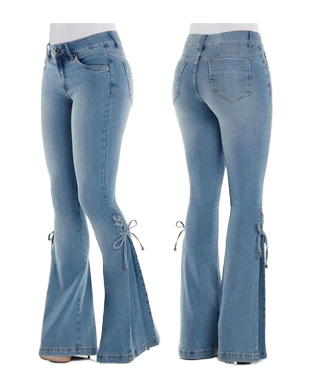 Jeans Mid-waisted Denim Trousers Stretch photo 2