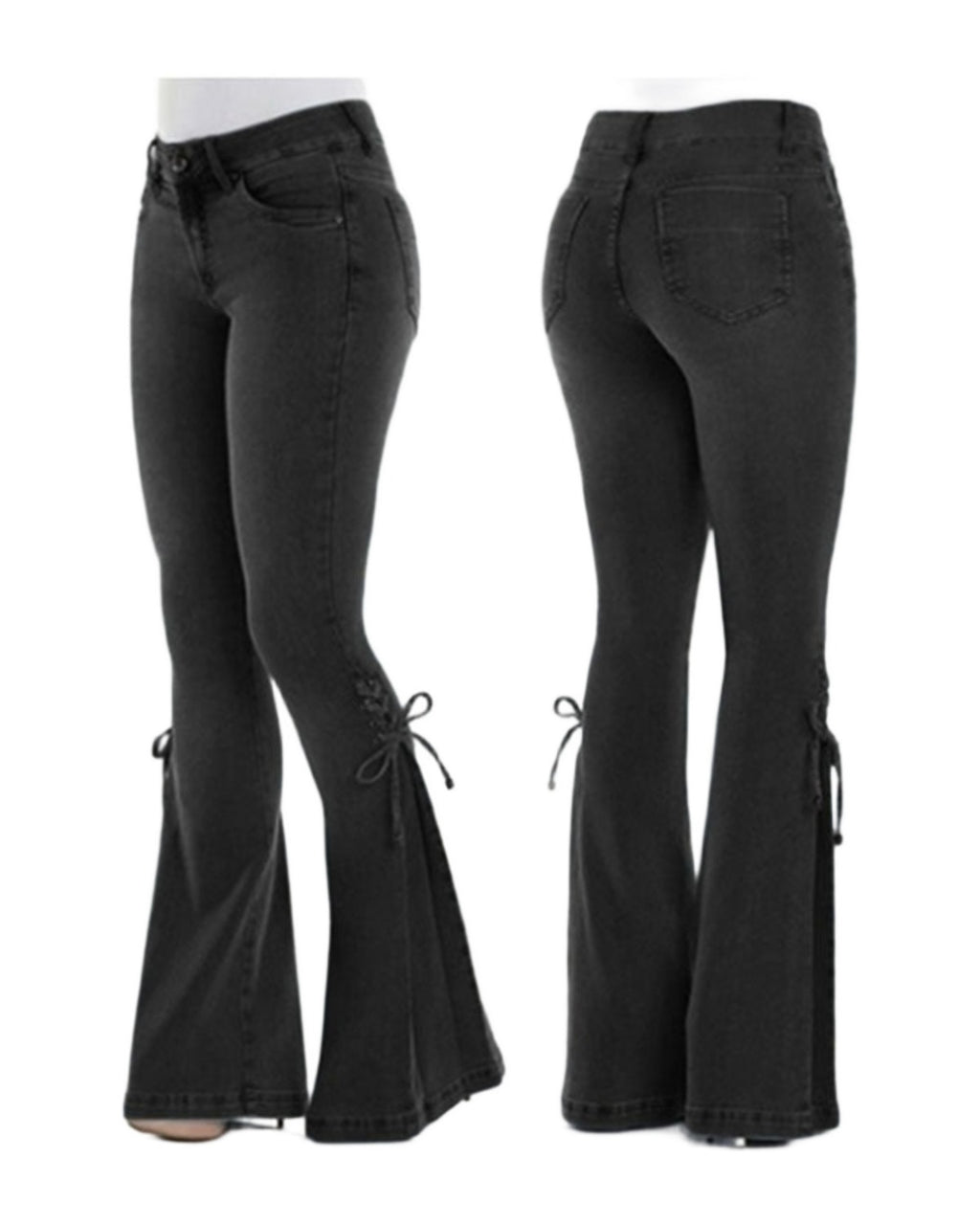 Jeans Mid-waisted Denim Trousers Stretch photo 3