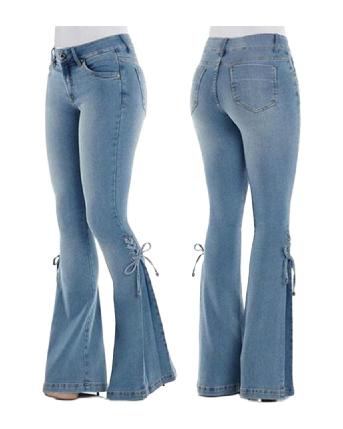 Jeans Mid-waisted Denim Trousers Stretch photo 6