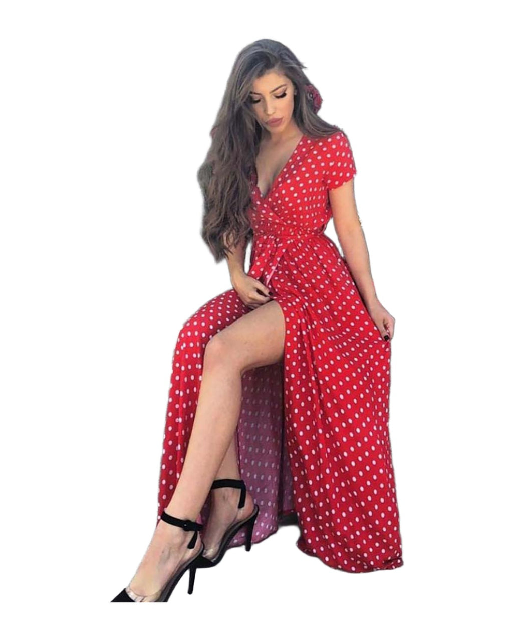 V-neck Polka Dot Dress photo 1