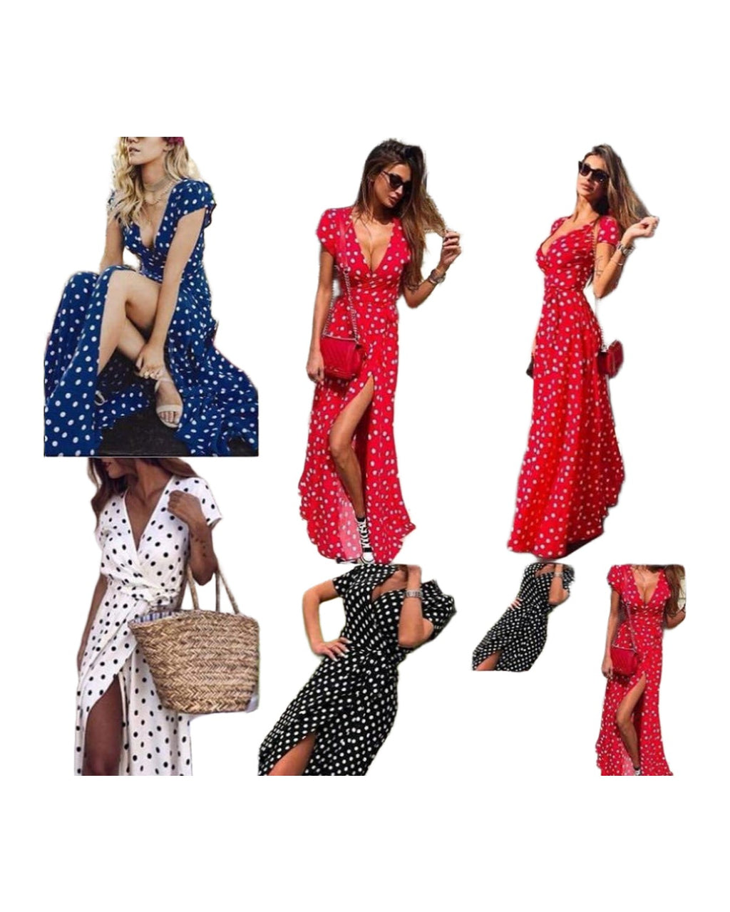 V-neck Polka Dot Dress photo 3