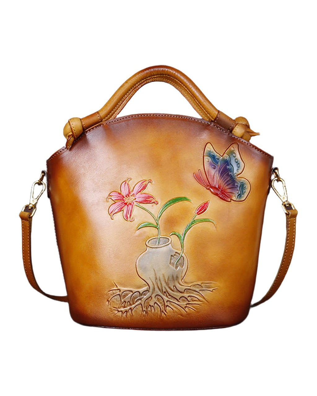 Hand Painted One Shoulder Straddle Bucket Bag photo 1