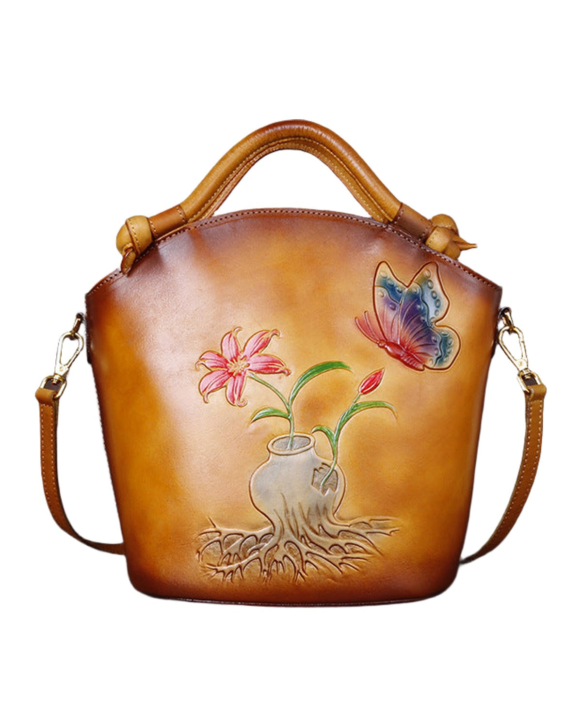 Hand Painted One Shoulder Straddle Bucket Bag photo 1