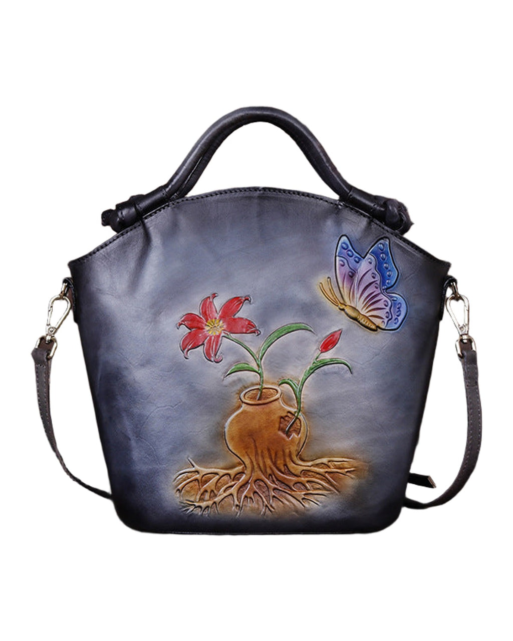 Hand Painted One Shoulder Straddle Bucket Bag photo 2
