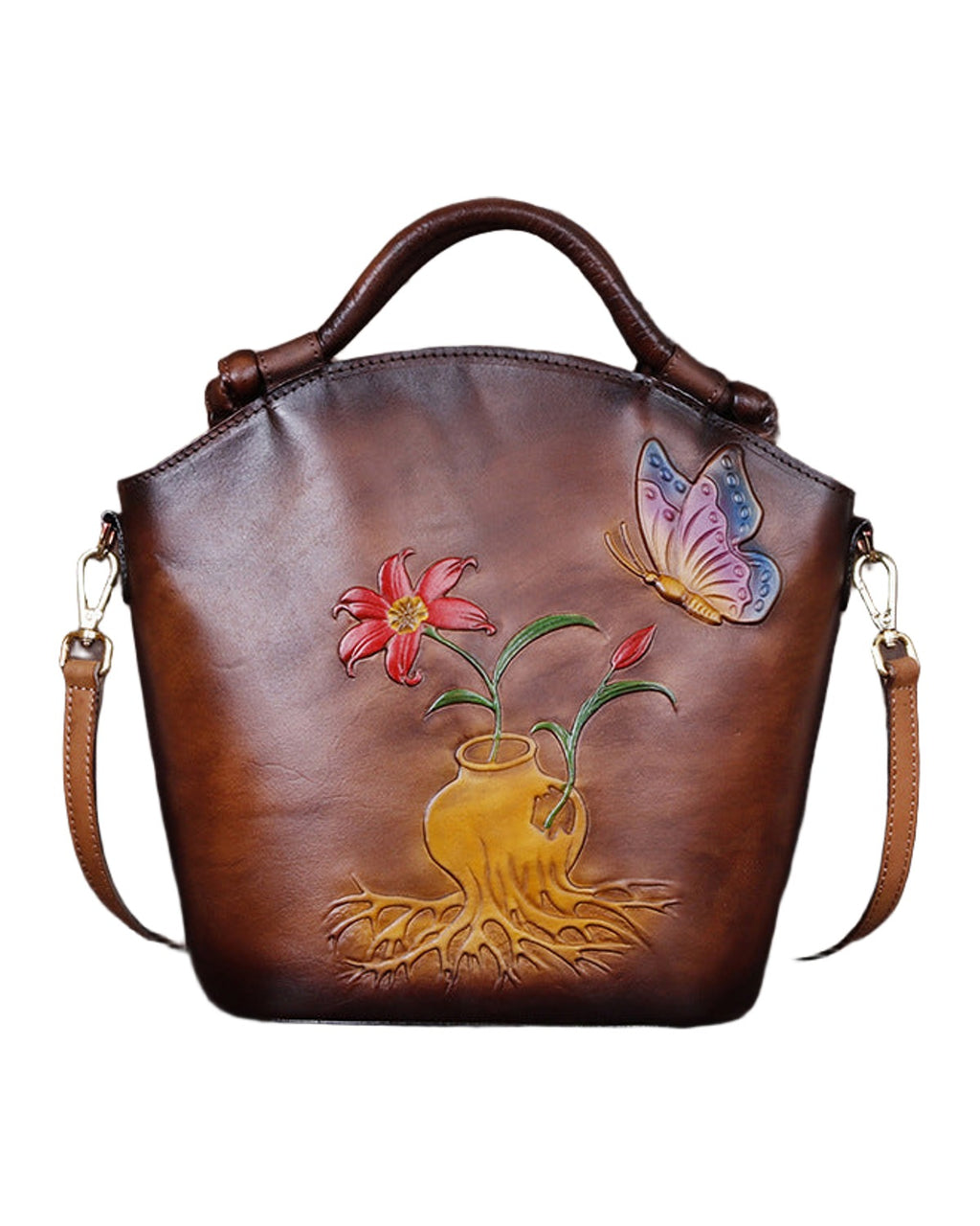 Hand Painted One Shoulder Straddle Bucket Bag photo 3
