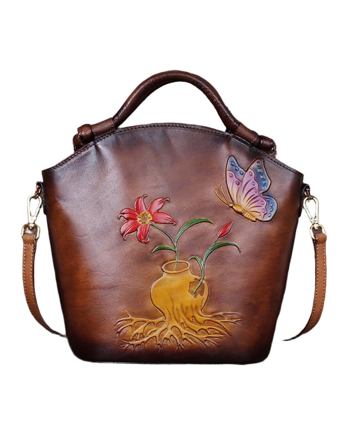 Hand Painted One Shoulder Straddle Bucket Bag photo 3