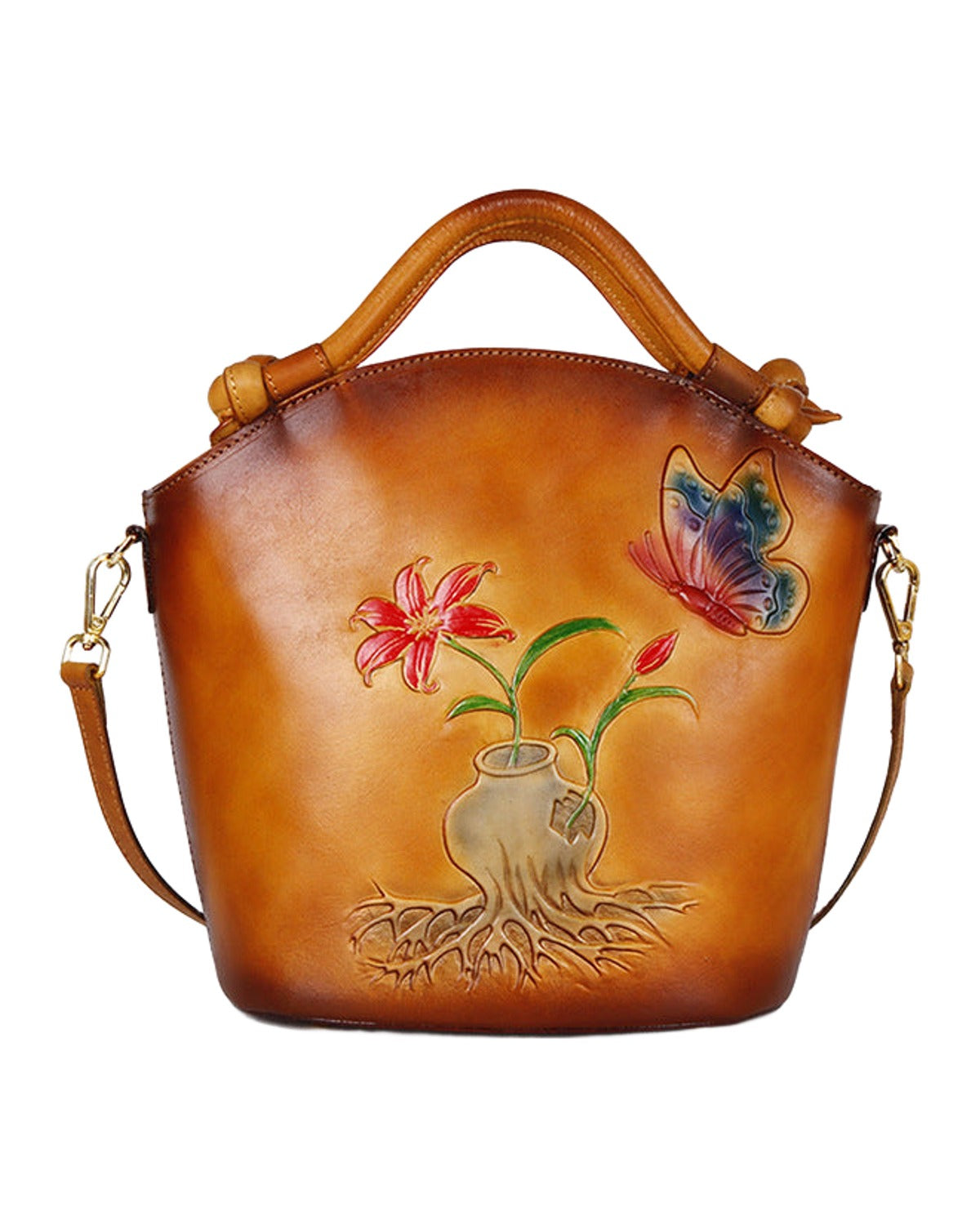 Hand Painted One Shoulder Straddle Bucket Bag photo 5