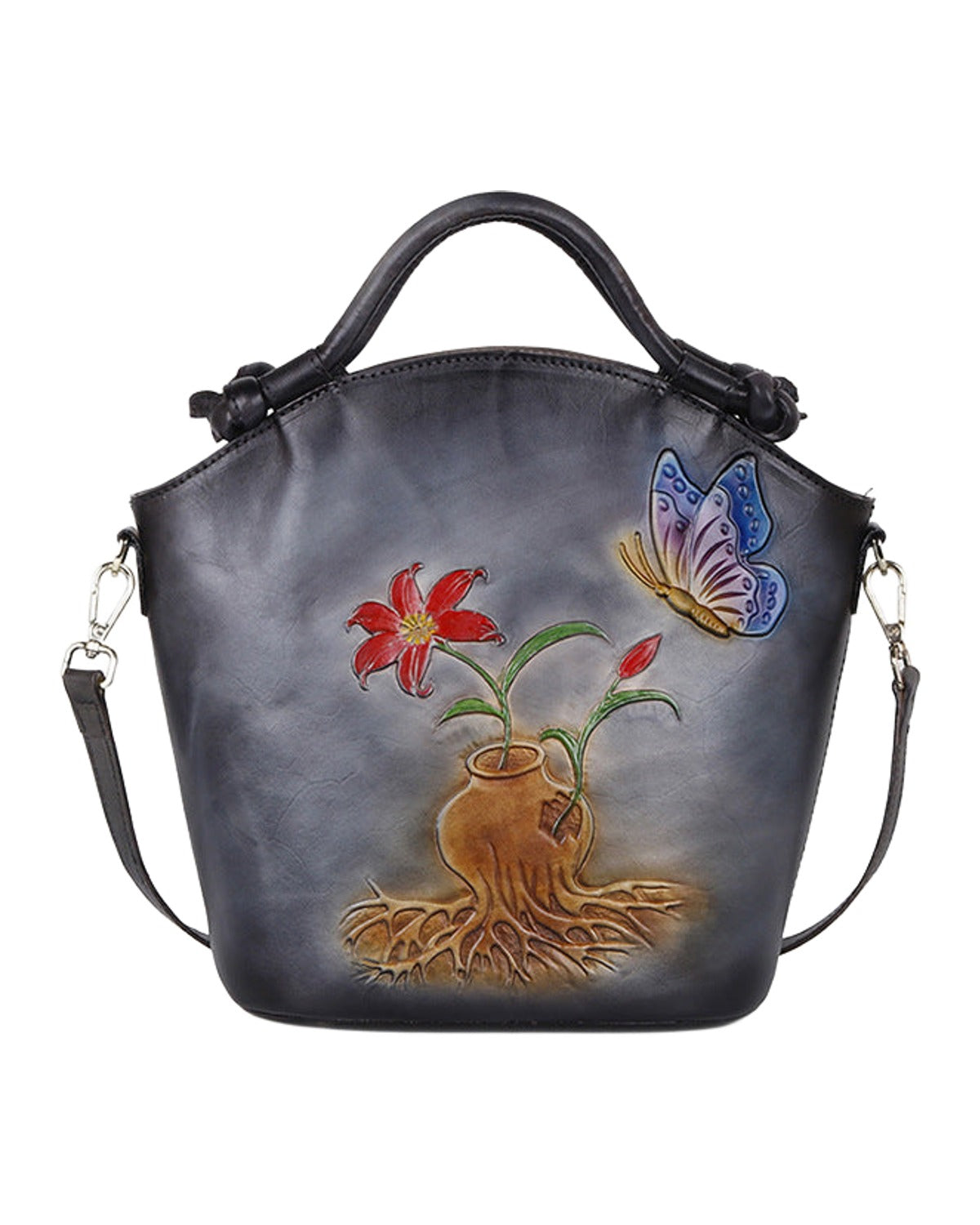 Hand Painted One Shoulder Straddle Bucket Bag photo 6
