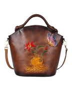 Hand Painted One Shoulder Straddle Bucket Bag photo 7