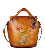 Hand Painted One Shoulder Straddle Bucket Bag photo 9