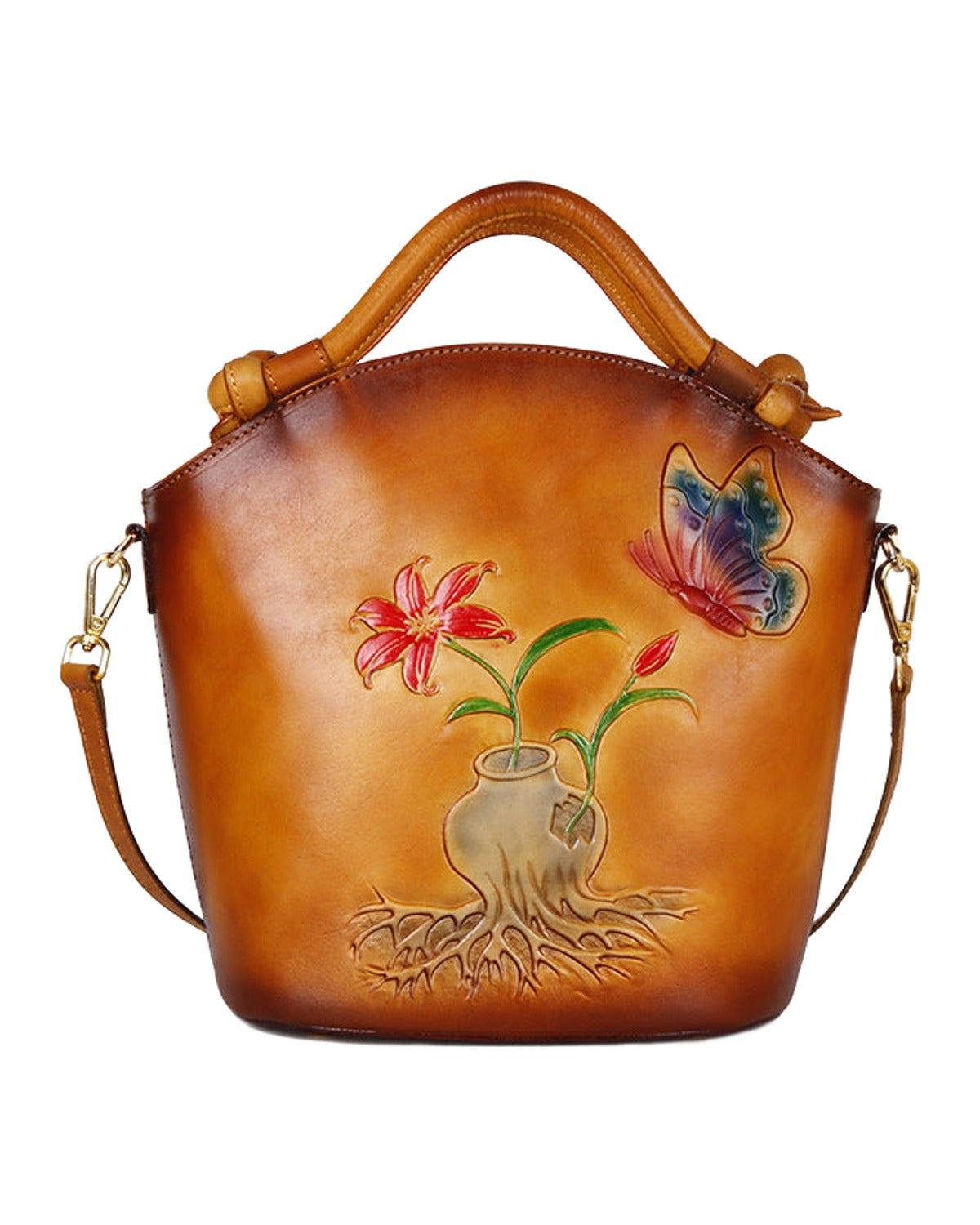 Hand Painted One Shoulder Straddle Bucket Bag photo 9