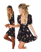 Printed V-neck Dress photo 1