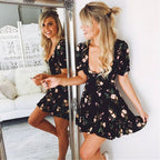 Printed V-neck Dress