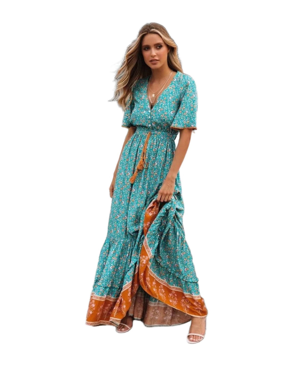 Bohemian V-neck Dress photo 4
