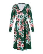 Printed Long Sleeve V-neck Pocket Dress photo 5