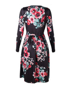 Printed Long Sleeve V-neck Pocket Dress photo 6