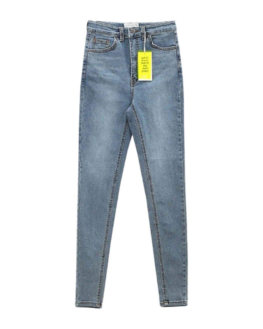 High Waist Stretch Denim Feet Pants photo 5