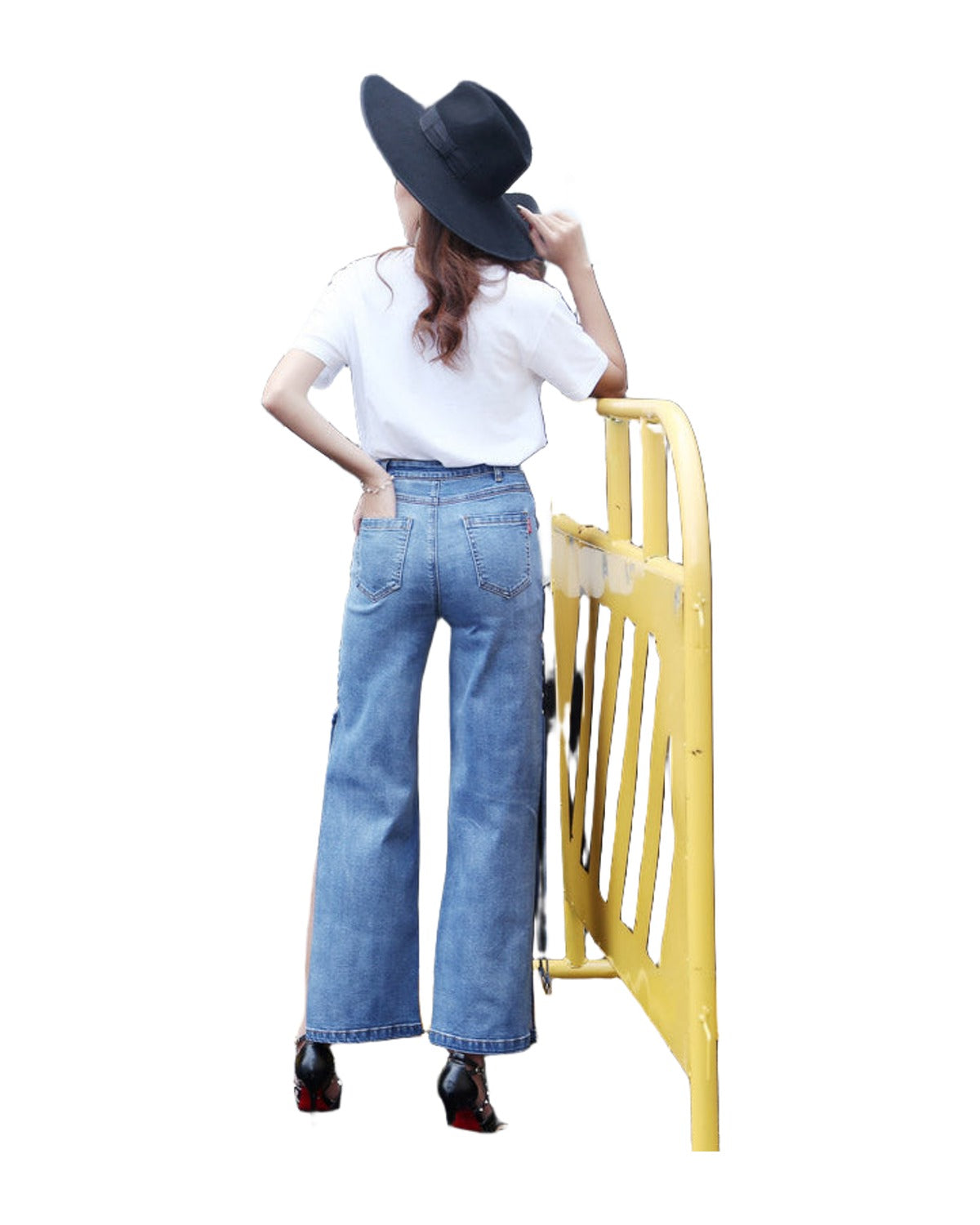 Oversized High-rise Side Wide-leg Jeans photo 2