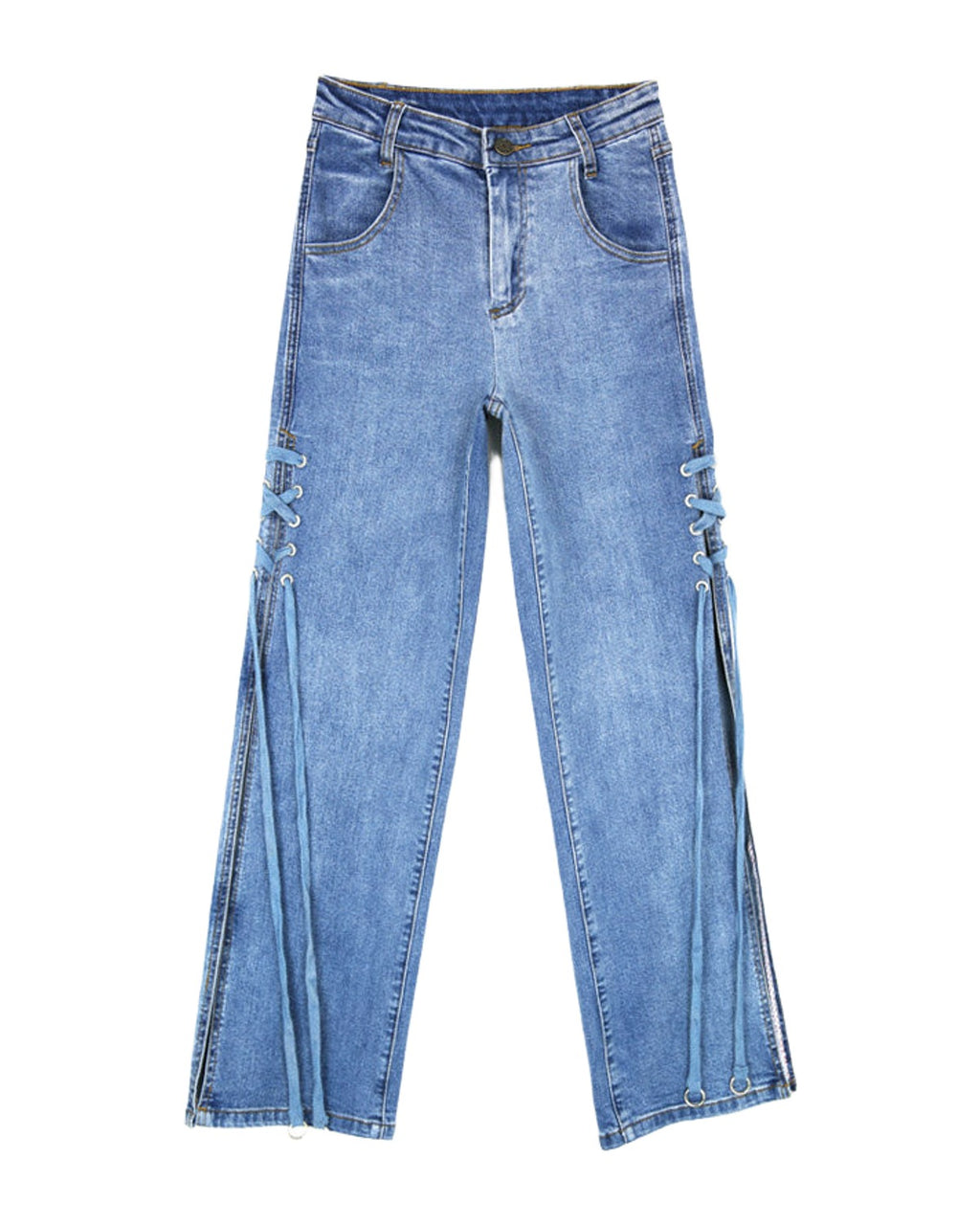 Oversized High-rise Side Wide-leg Jeans photo 5