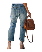Ripped Lace-up White Trouser Jeans photo 6