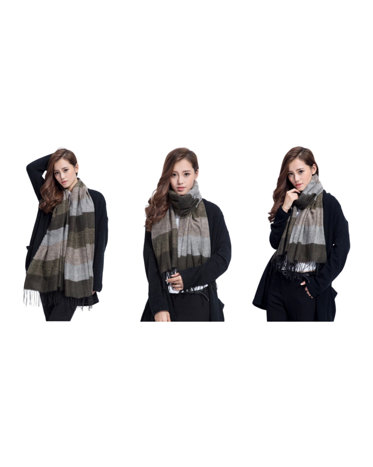 Cashmere Striped Checked Shawl photo 2