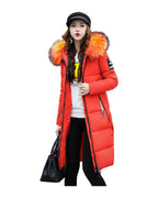 Long Cotton Jacket Hooded Big Fur Collar Down photo 7