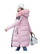 Long Cotton Jacket Hooded Big Fur Collar Down photo 8