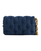 Blue Oversized Denim Quilted Shoulder Bag photo 3